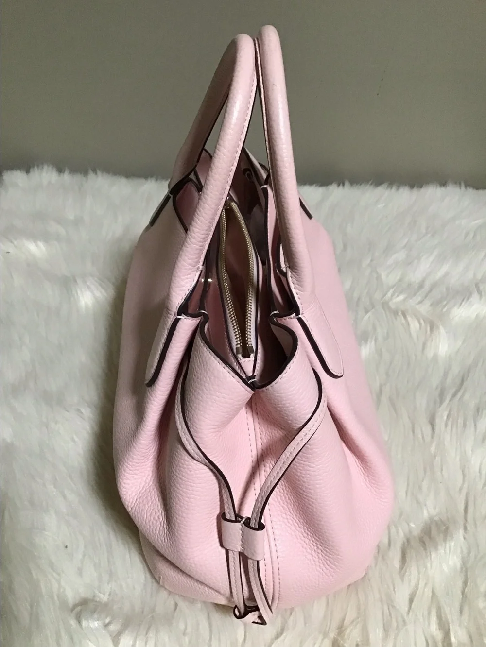 Kate spade Lrg dumpling pink pebble leather satchel purse